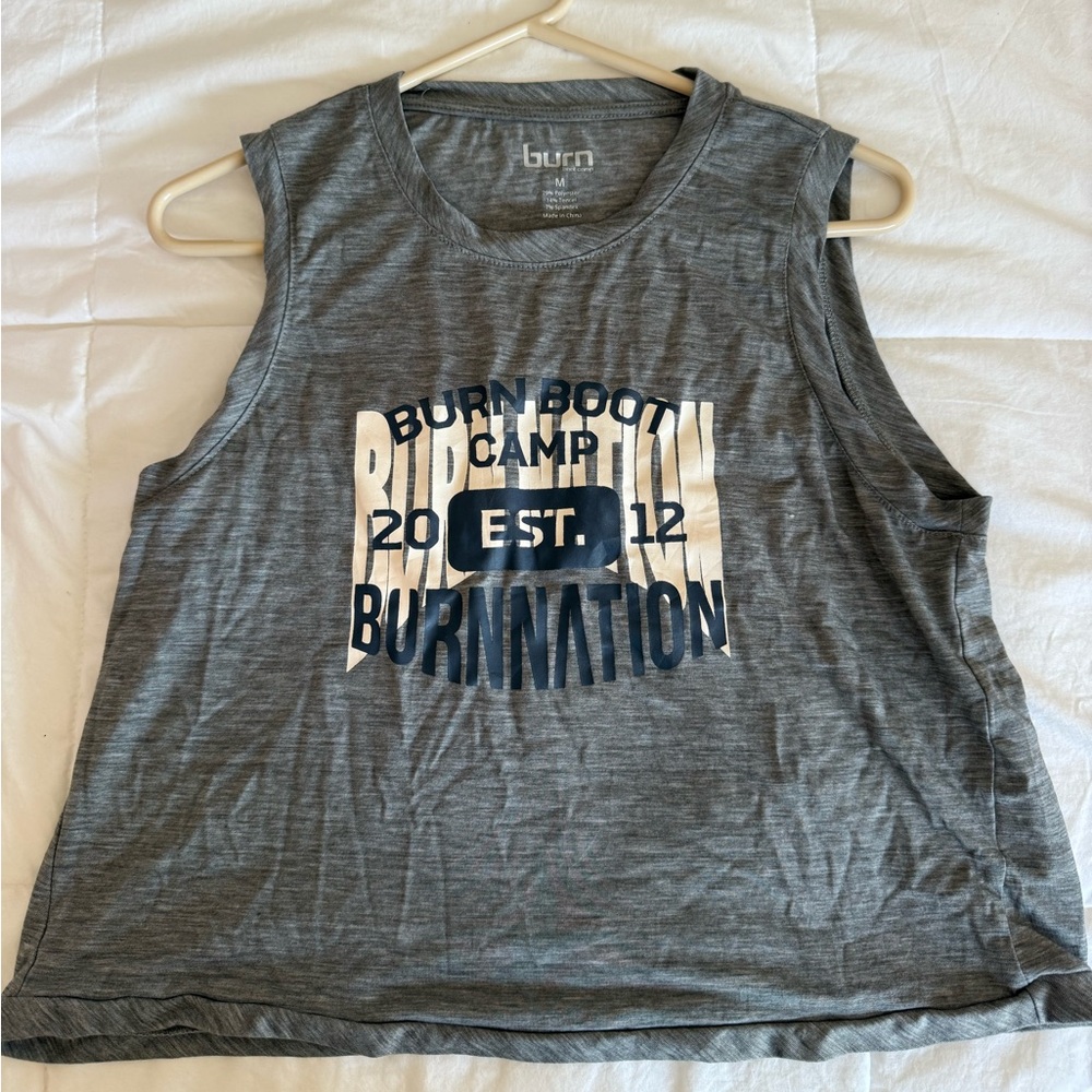Burn Boot Camp Gray Tank Top